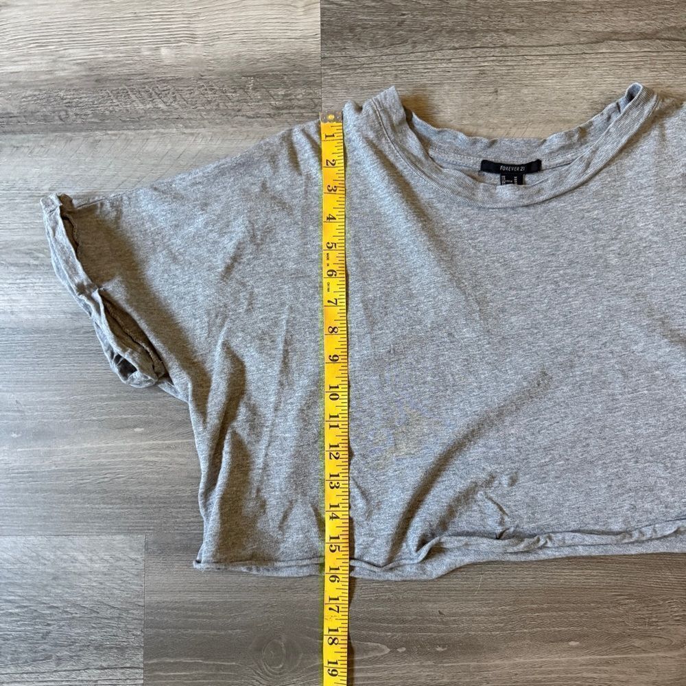 Forever 21 Gym Crop Top Light Gray Medium Cotton - Picture 5 of 9
